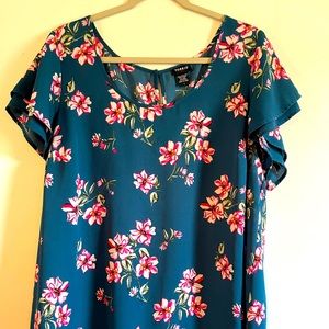 Torrid blue/pink floral top
